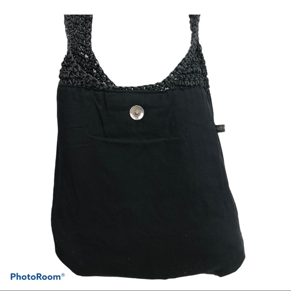 Black woven beaded boho shoulder/sling bag - Picture 5 of 6